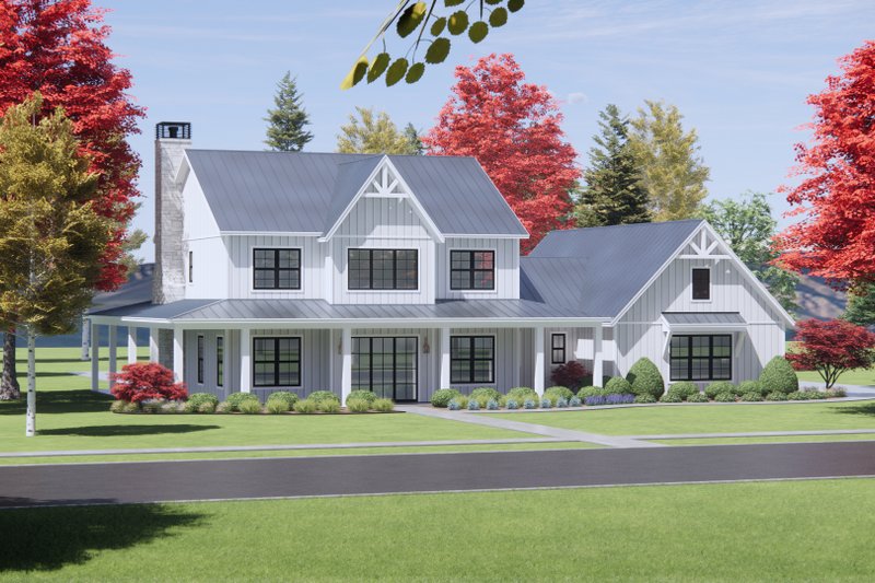 House Design - Exterior - Front Elevation 3 for Farmhouse House Plan #1096-47 - 4 bed, 3.5 bath