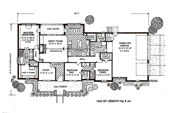 Floor Plan - Main Floor for European House Plan #310-646 - 2 bed, 2.5 bath