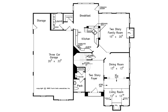 Floor Plan - Main Floor for European House Plan #927-107 - 4 bed, 3.5 bath