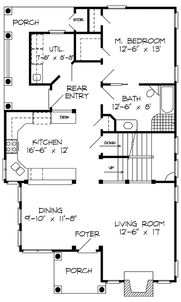 Architectural House Design - European Floor Plan - Main Floor Plan #410-3571