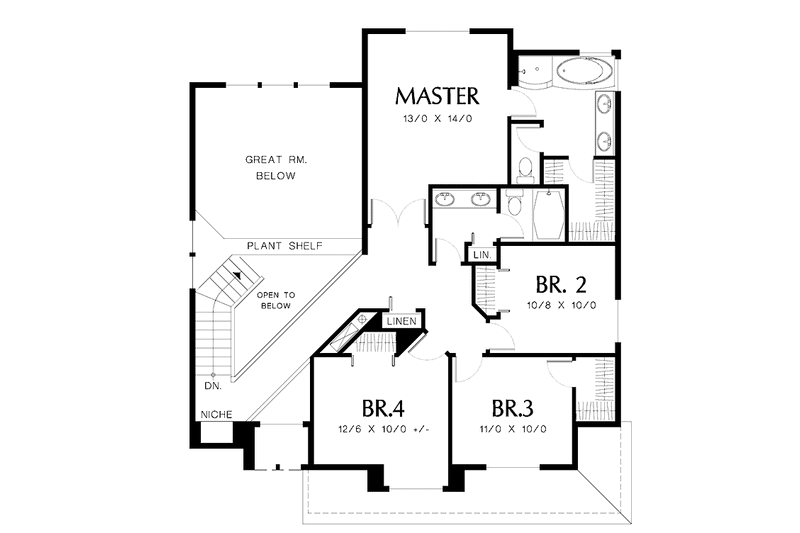 Home Plan - Floor Plan - Upper Floor for Traditional House Plan #48-826 - 4 bed, 2.5 bath
