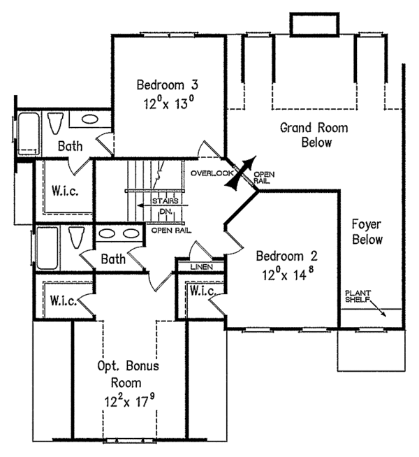 House Blueprint - Craftsman Floor Plan - Upper Floor Plan #927-336
