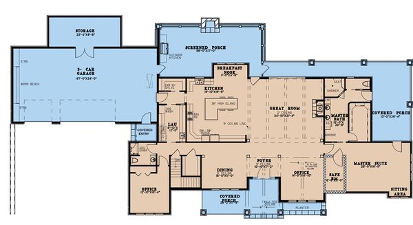 Architectural House Design - Craftsman Floor Plan - Main Floor Plan #923-189