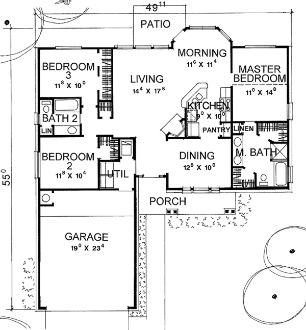 House Design - Country Floor Plan - Main Floor Plan #472-54