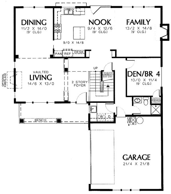 House Plan Design - Craftsman Floor Plan - Main Floor Plan #48-764