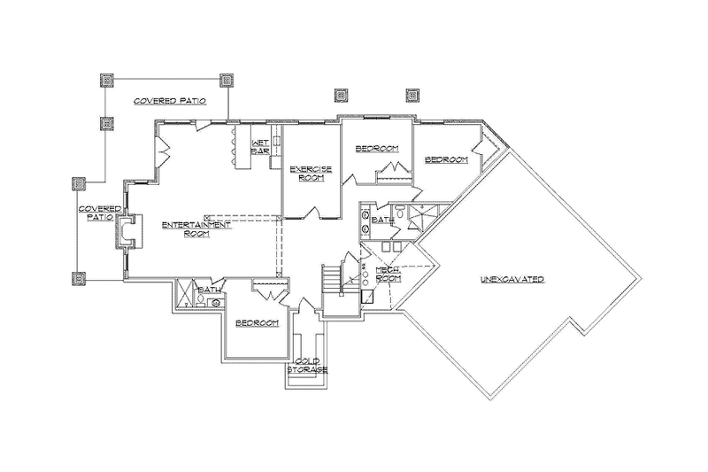 Home Plan - Floor Plan - Lower Floor for Craftsman House Plan #945-131 - 2 bed, 2.5 bath