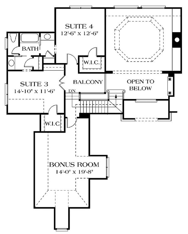 House Design - Traditional Floor Plan - Upper Floor Plan #453-298