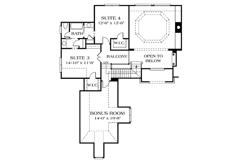 Architectural House Design - Floor Plan - Upper Floor for Traditional House Plan #453-298 - 4 bed, 3.5 bath