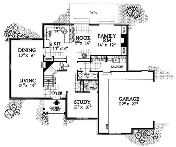 Home Plan - Traditional Floor Plan - Main Floor Plan #72-1115