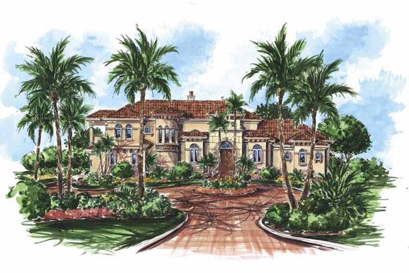 Dream House Plan - Mediterranean Exterior - Front Elevation Plan #1017-64