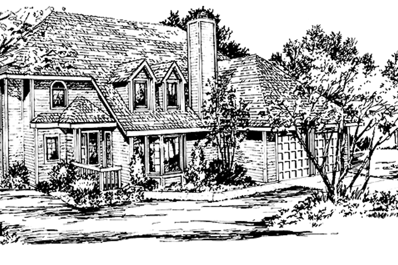Dream House Plan - Exterior - Front Elevation 3 for Contemporary House Plan #320-791 - 3 bed, 2.5 bath