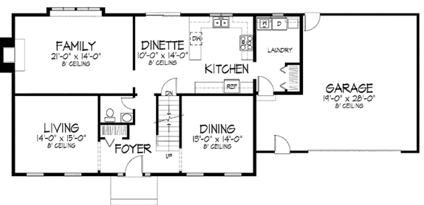 Home Plan - Colonial Floor Plan - Main Floor Plan #51-848