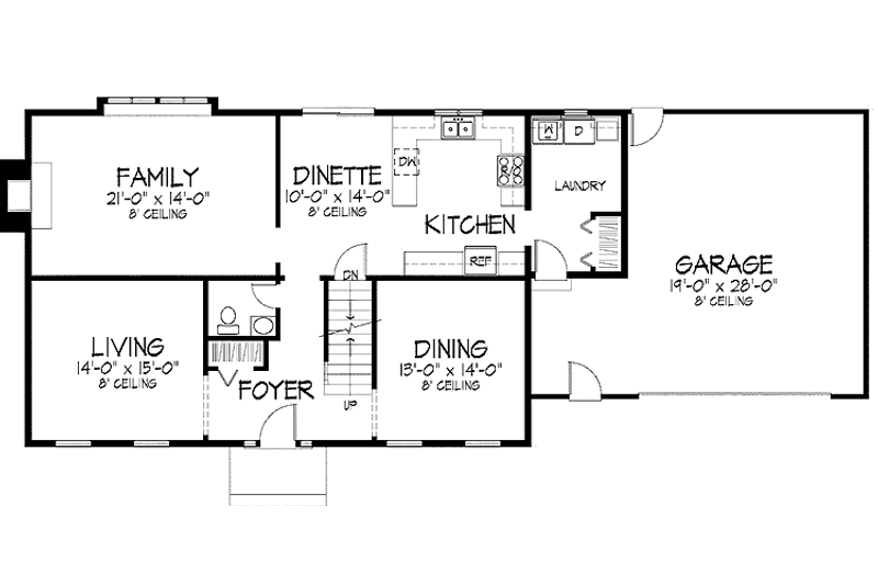 Dream House Plan - Floor Plan - Main Floor for Colonial House Plan #51-848 - 4 bed, 2.5 bath