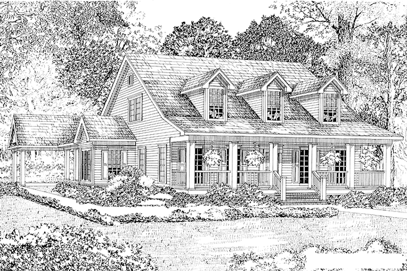 Architectural House Design - Exterior - Front Elevation 3 for Country House Plan #17-2741 - 4 bed, 3 bath