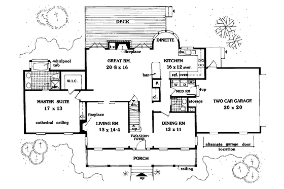 Floor Plan - Main Floor for Farmhouse House Plan #3-321 - 5 bed, 2.5 bath