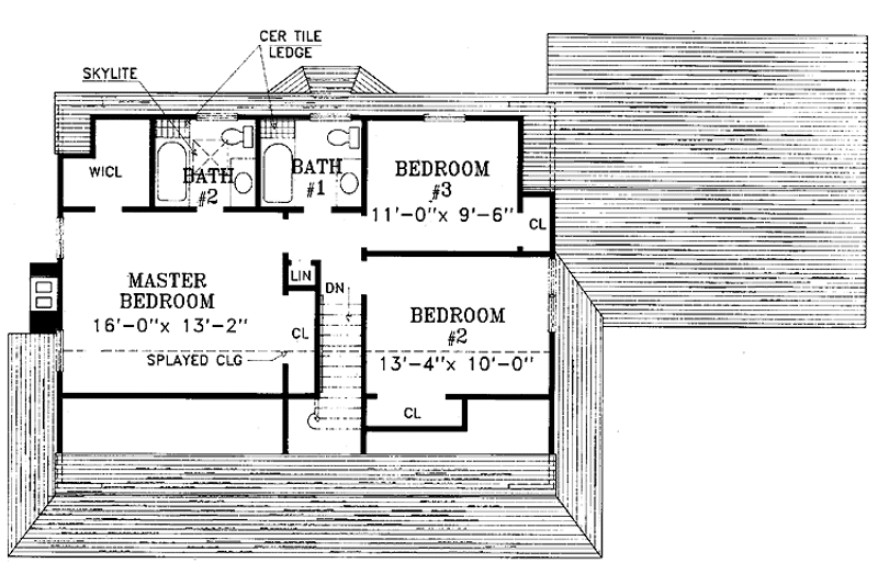 Dream House Plan - Floor Plan - Upper Floor for Country House Plan #314-247 - 4 bed, 2.5 bath