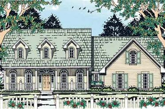 Exterior - Front Elevation for Farmhouse House Plan #42-303 - 3 bed, 2 bath