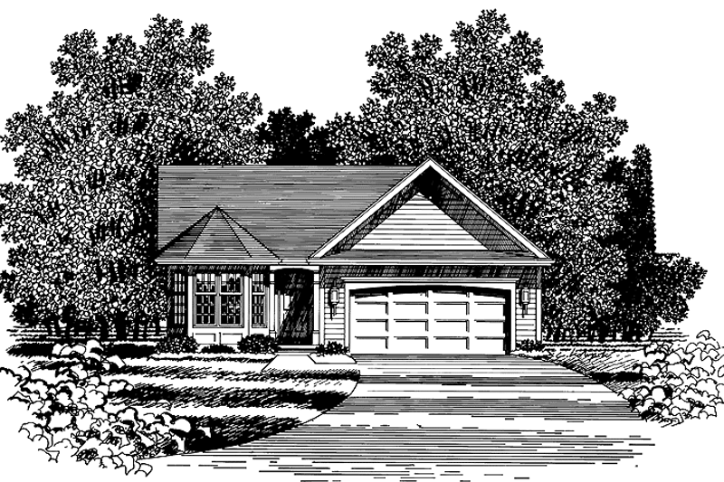 Architectural House Design - Ranch Exterior - Front Elevation Plan #316-202