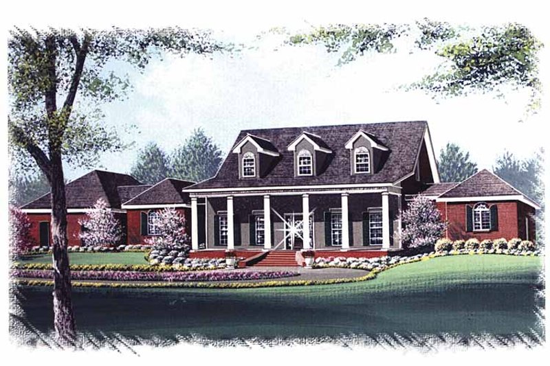 House Blueprint - Colonial Exterior - Front Elevation Plan #15-320
