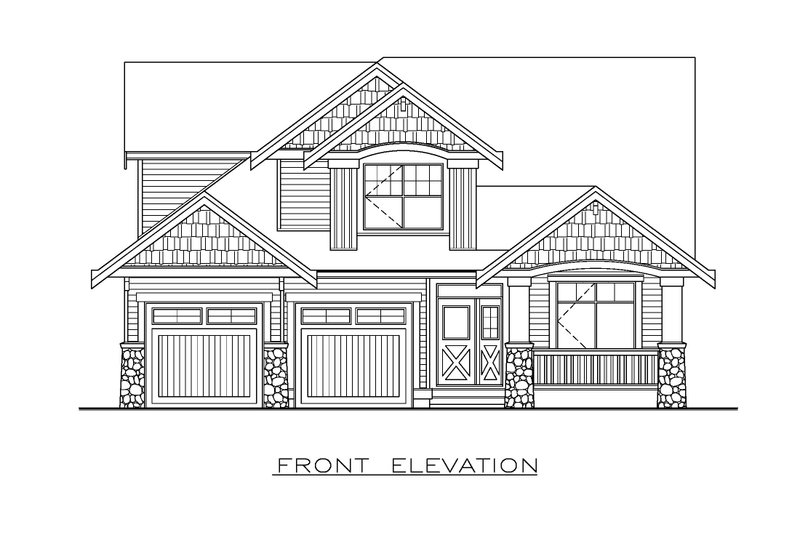 Architectural House Design - Exterior - Front Elevation 3 for Craftsman House Plan #1100-157 - 3 bed, 2.5 bath