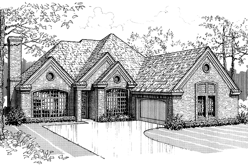 Dream House Plan - Traditional Exterior - Front Elevation Plan #310-1051