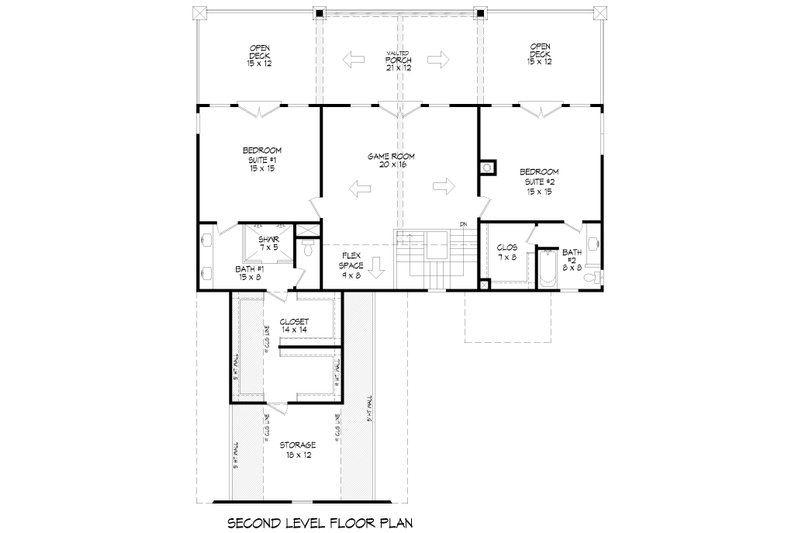 House Design - Floor Plan - Upper Floor for Country House Plan #932-1228 - 3 bed, 3 bath