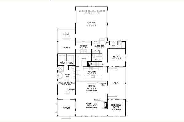 Home Plan - Farmhouse Floor Plan - Main Floor Plan #929-1162