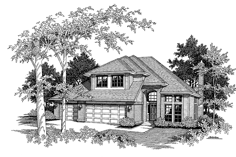 House Blueprint - Traditional Exterior - Front Elevation Plan #48-723