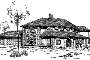 Mediterranean Exterior - Front Elevation Plan #60-782