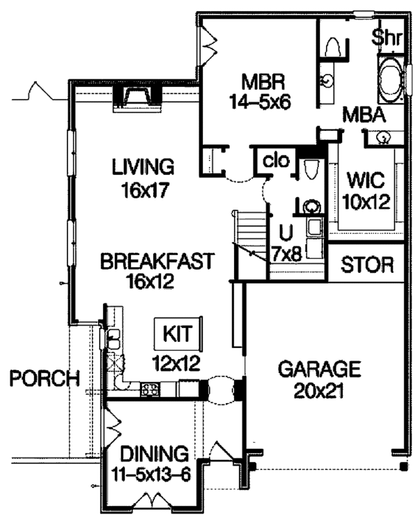 House Blueprint - Country Floor Plan - Main Floor Plan #15-391
