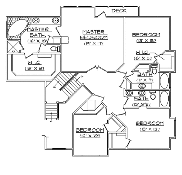 House Plan Design - Traditional Floor Plan - Upper Floor Plan #945-57