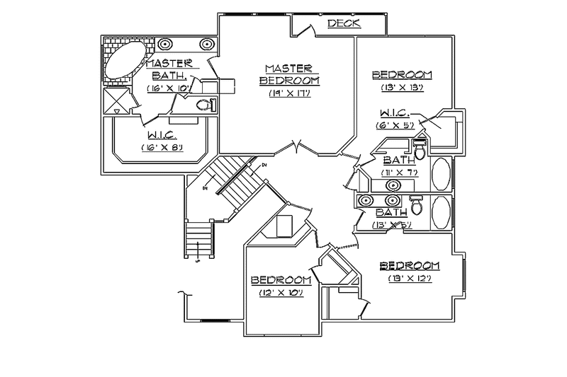Home Plan - Floor Plan - Upper Floor for Traditional House Plan #945-57 - 6 bed, 5.5 bath