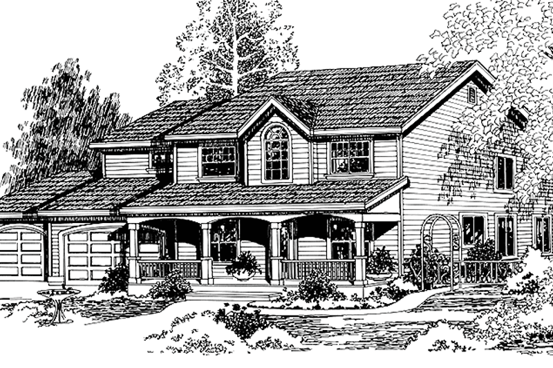 Home Plan - Country Exterior - Front Elevation Plan #966-35