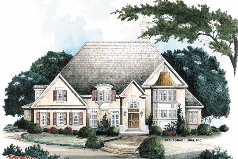 House Blueprint - European Exterior - Front Elevation Plan #429-156