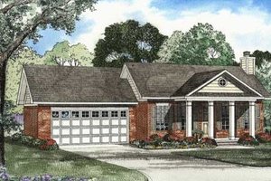 Colonial Exterior - Front Elevation Plan #17-1120