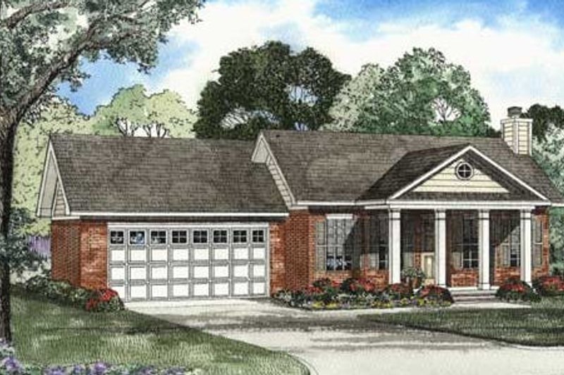 House Blueprint - Colonial Exterior - Front Elevation Plan #17-1120