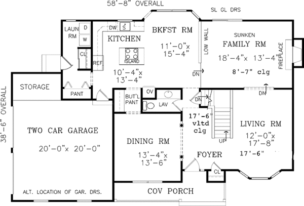 Home Plan - Country Floor Plan - Main Floor Plan #456-104