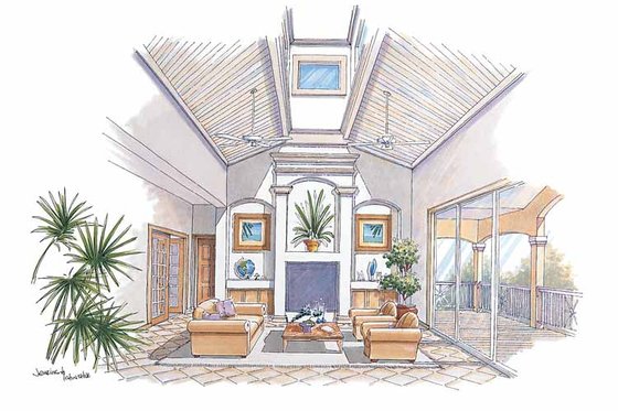 Interior - Family Room for Country House Plan #930-67 - 3 bed, 2.5 bath
