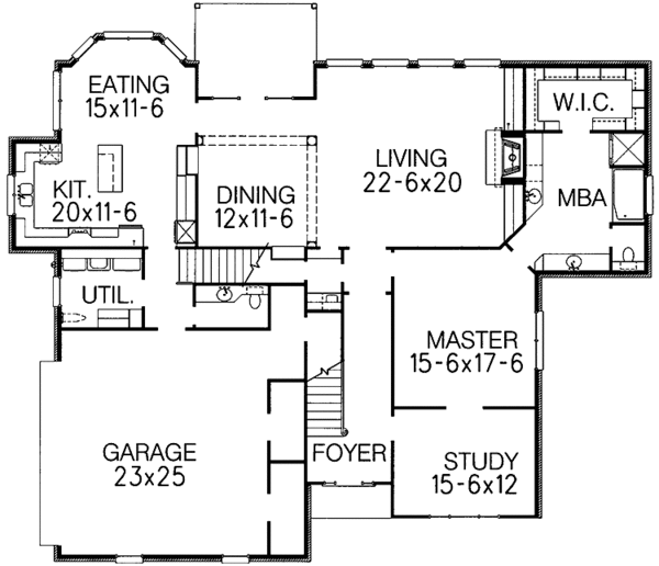 Home Plan - Traditional Floor Plan - Main Floor Plan #15-316