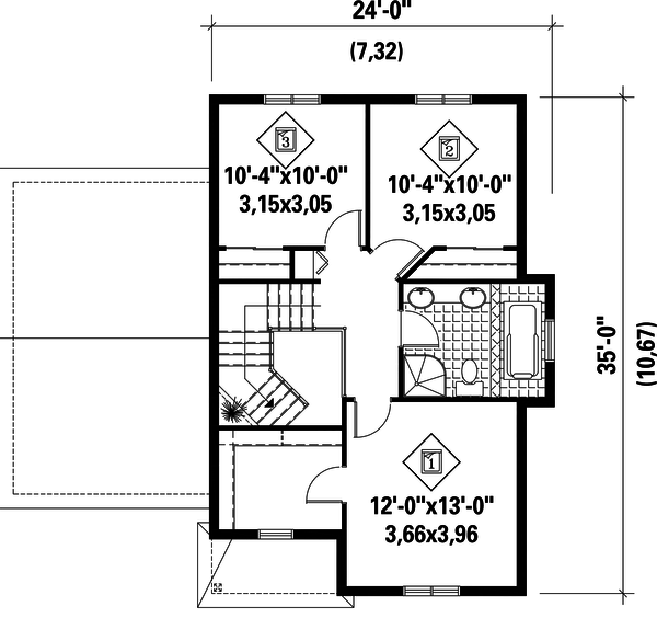 Dream House Plan - Traditional Floor Plan - Upper Floor Plan #25-4558