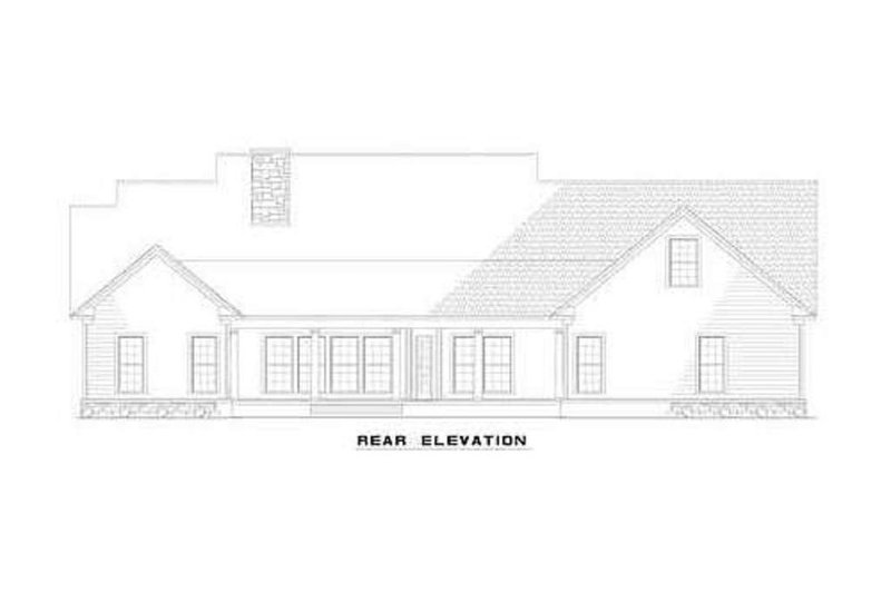 Architectural House Design - Exterior - Rear Elevation for Southern House Plan #17-2149 - 4 bed, 3 bath