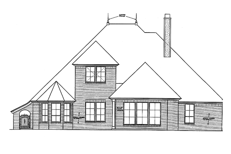 House Plan Design - Exterior - Rear Elevation for Country House Plan #310-1246 - 4 bed, 3 bath
