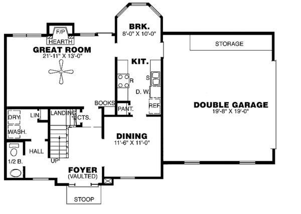 Architectural House Design - Traditional Floor Plan - Main Floor Plan #34-244
