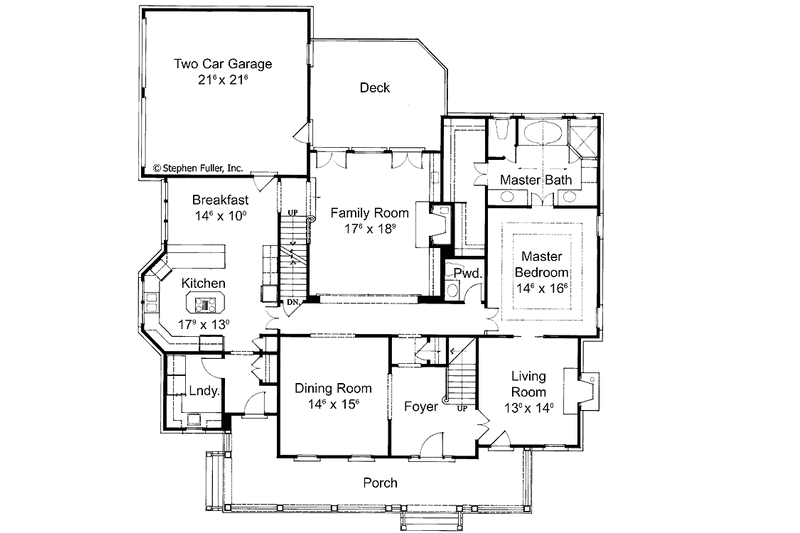 Architectural House Design - Floor Plan - Main Floor for Classical House Plan #429-85 - 4 bed, 3.5 bath