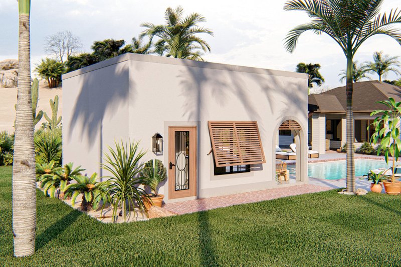 Home Plan - Exterior - Other Elevation 1 for Mediterranean House Plan #455-640, 1 bath