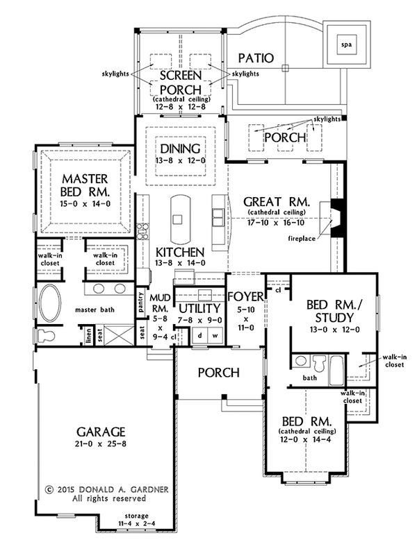 House Design - Ranch Floor Plan - Main Floor Plan #929-1013