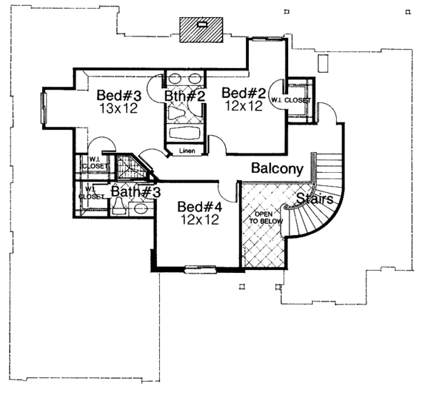 Dream House Plan - Country Floor Plan - Upper Floor Plan #310-1024