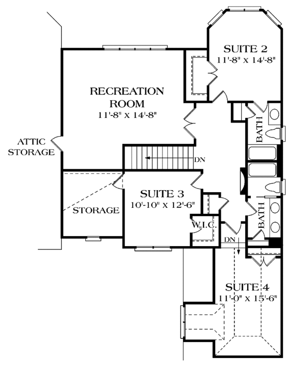 House Plan Design - Country Floor Plan - Upper Floor Plan #453-523