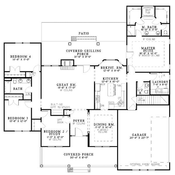 Architectural House Design - Colonial Floor Plan - Main Floor Plan #17-2889
