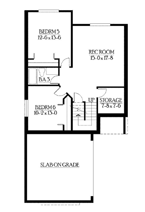 Home Plan - Craftsman Floor Plan - Lower Floor Plan #132-292